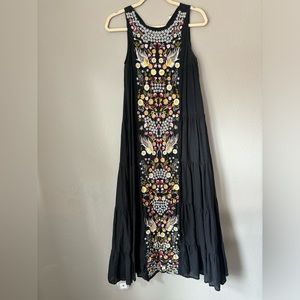 Anthropologie Samant Chauhan Embroidered Maxi Dress 4P